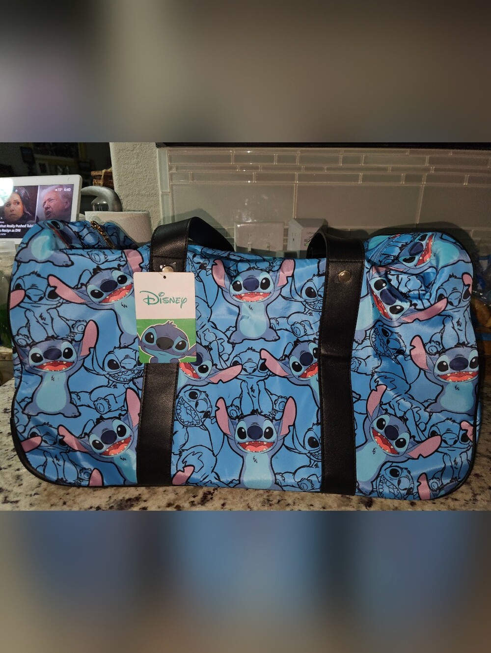 SOLD Disney Stitch Rolling Duffel Bag NWT - Picture 2 of 11
